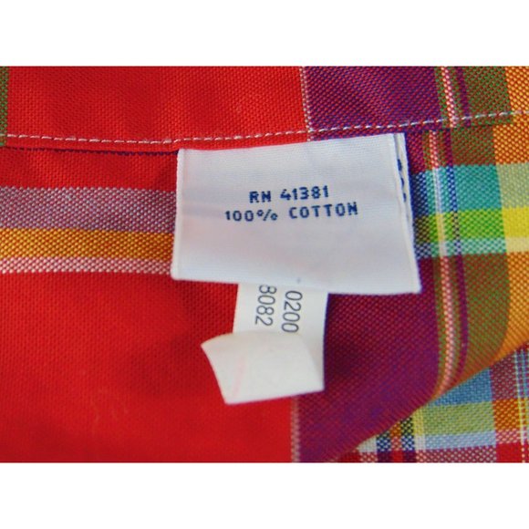 Ralph Lauren Polo Men's Button-Down Collared shirt  Large Red Checked EUC - Picture 5 of 7